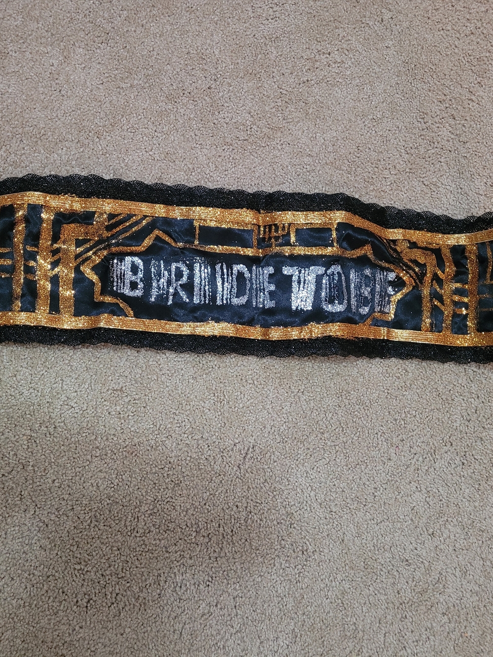 Black and Gold Bride To Be Sash